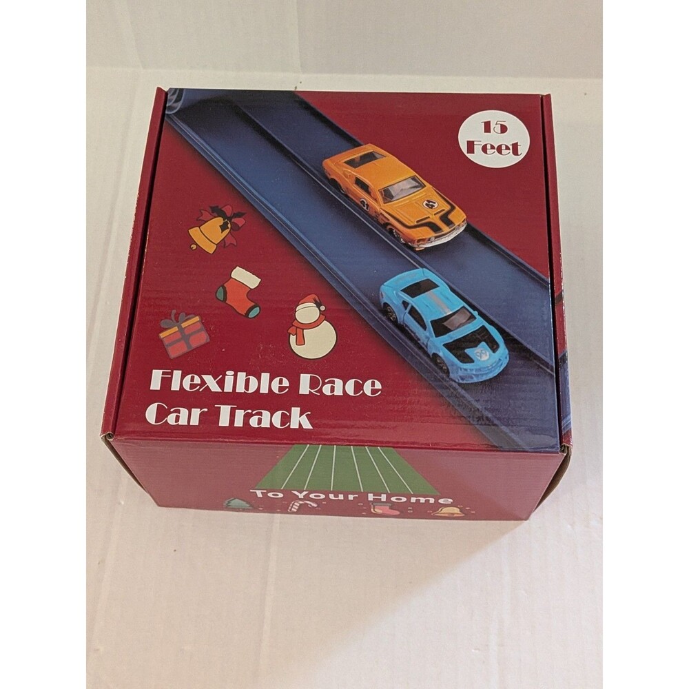 15 Ft Flexible Race Car Track Compatible with Hot Wheels and Diecast 1/64Th Cars